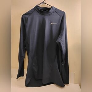 Nike Navy Blue Training Mocneck Long Sleeve Shirt Size XLarge